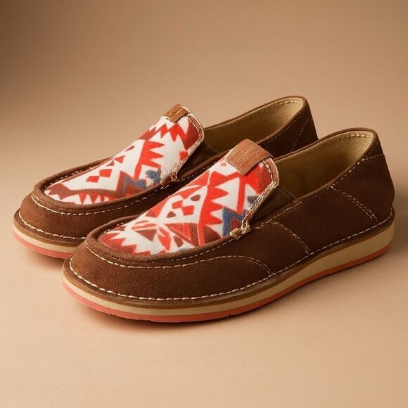 Ariat Women's Cruiser Slip-On Shoes Brown Aztec Size 8B Casual - Picture 1 of 8